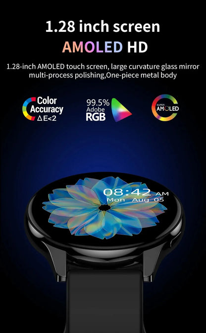 New Smartwatch 2025 Round AMOLED  relojes para hombres  Bluetooth Wireless Smart Watches For Man Woman Custom Watch Faces Watch