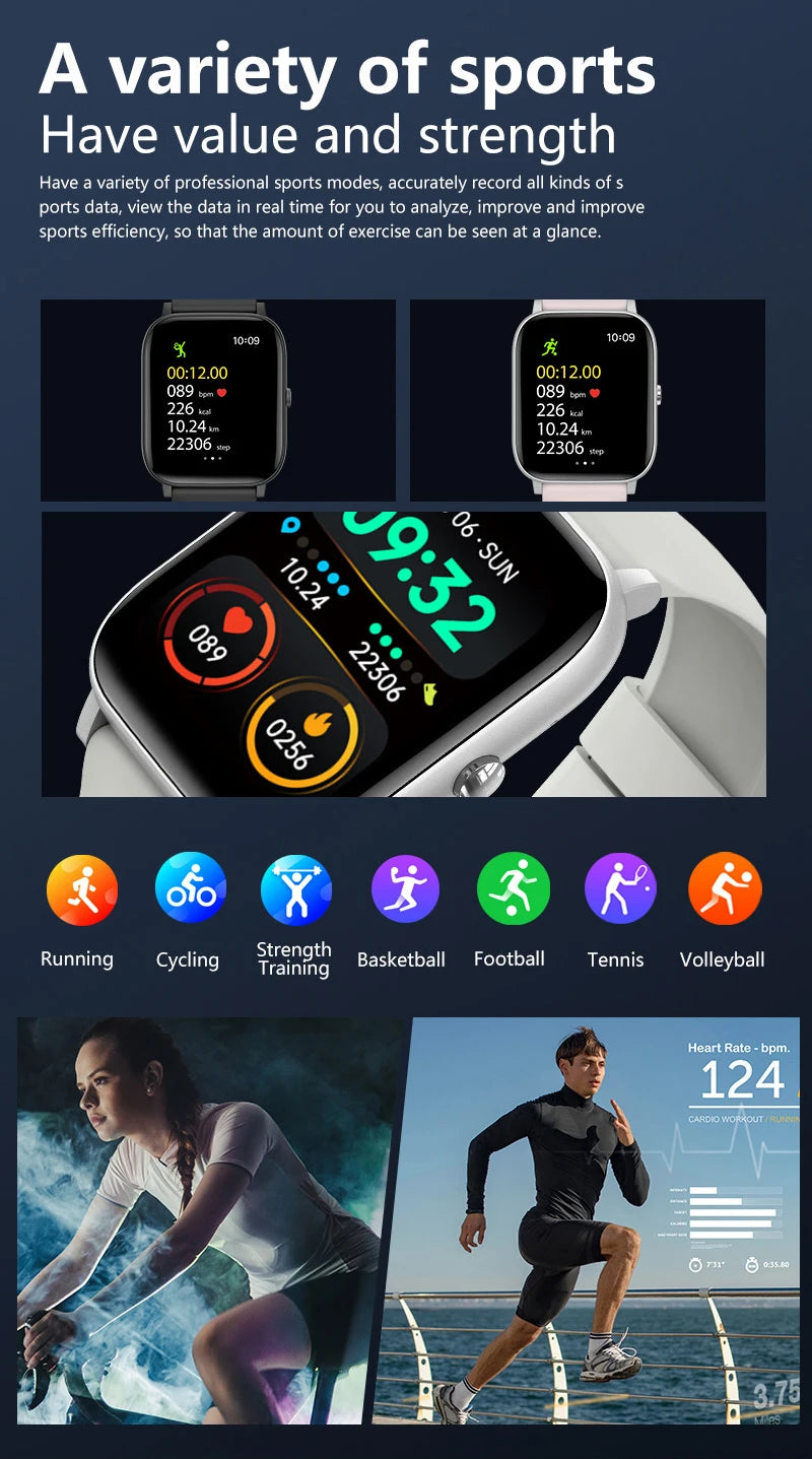 LIGE 2025 Smart Watch Men 1.85'' Screen Lady Gift Sports Fitness Watches Bluetooth Calling Digital Wristwatch For Android Phone