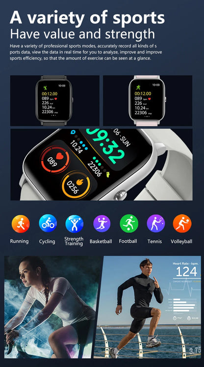 LIGE 2025 Smart Watch Men 1.85'' Screen Lady Gift Sports Fitness Watches Bluetooth Calling Digital Wristwatch For Android Phone