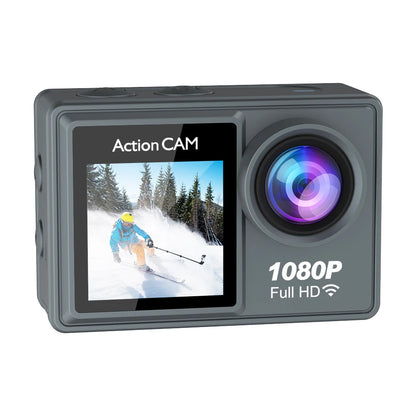 Action Camera Full HD 1080P 12MP Waterproof 30M Underwater Dual Screen With WiFi Wide Angle Sport Camera With Motion Detection