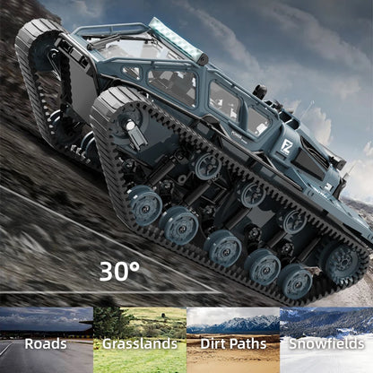 JJRC C8812 / C8812 MAX RC Car Full Scale Tracked Tank Simulation 2.4G Remote Control Car Drift LED Light Off-Road RC Toy As Gift