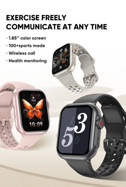 Smart Watch for Men Women, 1.85" HD Screen Fitness Tracker, 100+ Sport Modes, Heart Rate/Sleep Monitor, for Android/iPhone