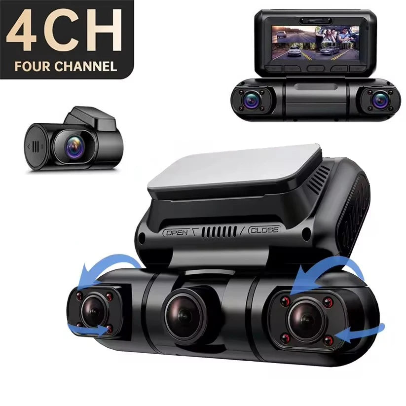 Dash Cam 4*1080P HD for Car DVR 4 Channal 360 Camera 24H Parking Monitor & GPS 5G WIFI Night Vision Auto Video Recorder 512G Max