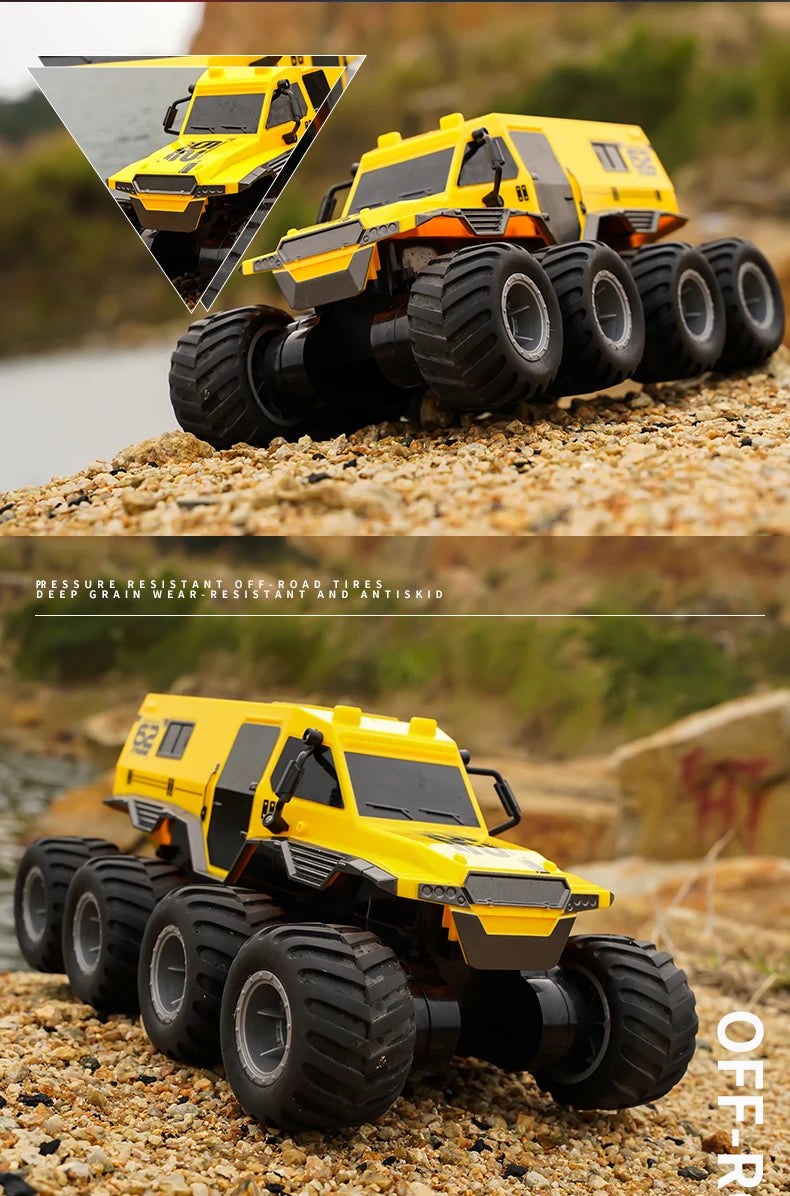  JJRC Q137 8x8 2.4G Remote Control Car 8wd Off-road Amphibious Stunt Vehicle 8-Wheel Speed Racing Truck Waterproof Crawler Toys