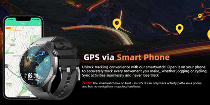 2025 New Smart Watch Men AMOLED Screen GPS Motion trajectory Heart Rate Bluetooth Calls SmartWatch Waterproof