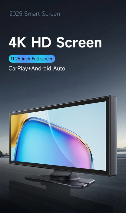 11.26 inch IPS Touch Screen Multimedia Video Player Portable 4K Car DVR Wireless CarPlay Android Auto Dual Lens Driving Recorder