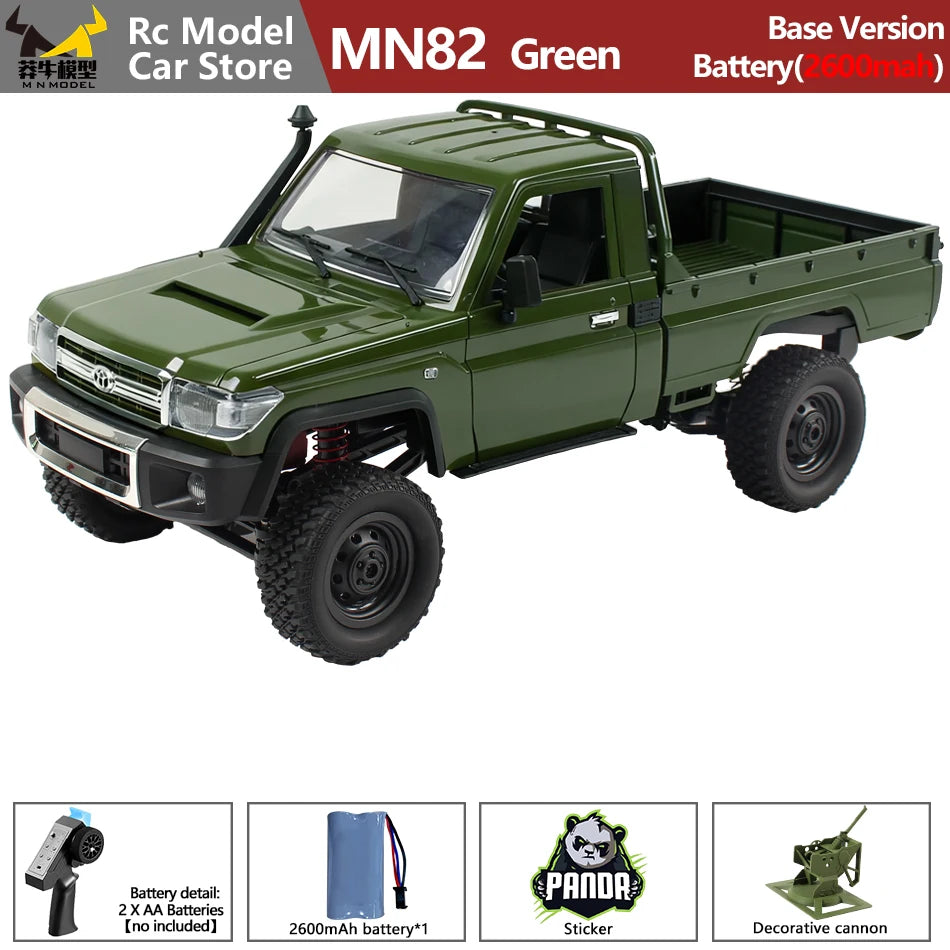 MN MODEL 1:12 4WD RC Panda Off-road Diving Car Adventure Terrain Vehicle Wading Rock Crawler Climbing Gun Truck Toy for Adult