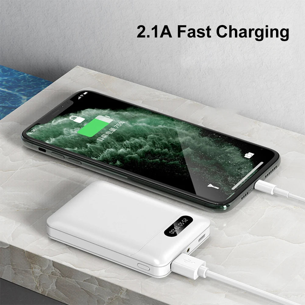 Portable Power Bank 10000mAh 5V/2.1A USB Output Lightweight External Battery Pack for Heating Vests Jackets Scarves Socks Gloves