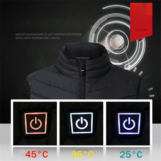 21 Zone Heated Jacket USB Electric Heated Cotton Clothes Warm Snow Heated Vest Jacket Hunting Ski Camping Winter M-4XL