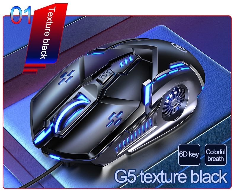 Silver Carved Mechanical Gaming Mouse, Wired, Suitable for Desktop And Laptop Use, Silent for Office And Esports.