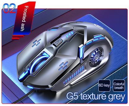 Silver Carved Mechanical Gaming Mouse, Wired, Suitable for Desktop And Laptop Use, Silent for Office And Esports.