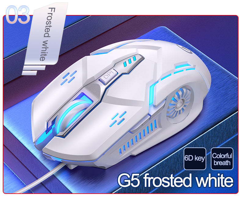 Silver Carved Mechanical Gaming Mouse, Wired, Suitable for Desktop And Laptop Use, Silent for Office And Esports.