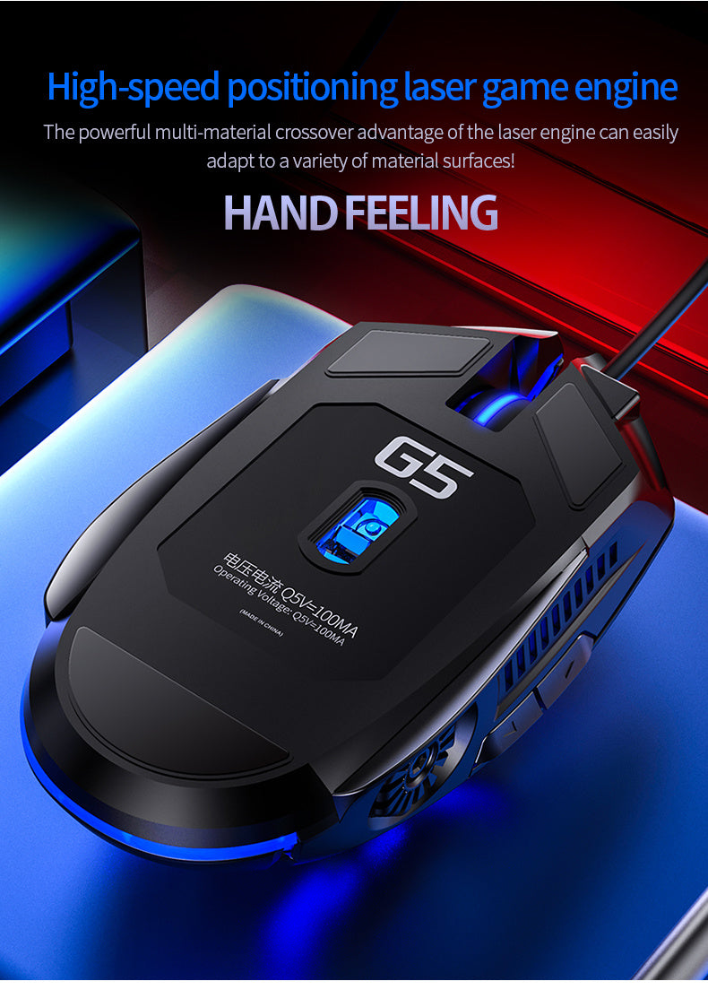 Silver Carved Mechanical Gaming Mouse, Wired, Suitable for Desktop And Laptop Use, Silent for Office And Esports.