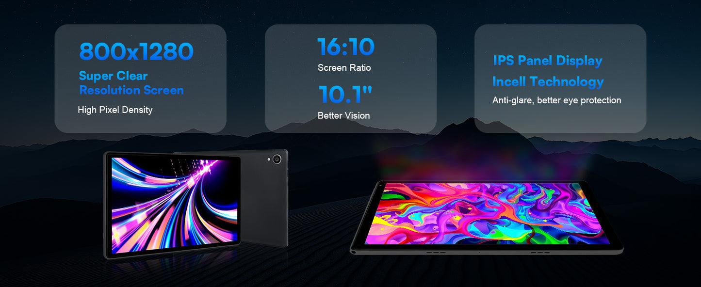 10 Inch Tablet Android 15 A523 8 Core Tablets 24GB+128GB 1TB Expansion WiFi 6 5MP+8MP Stylus Keyboard Mouse Headphone PC PAD Set